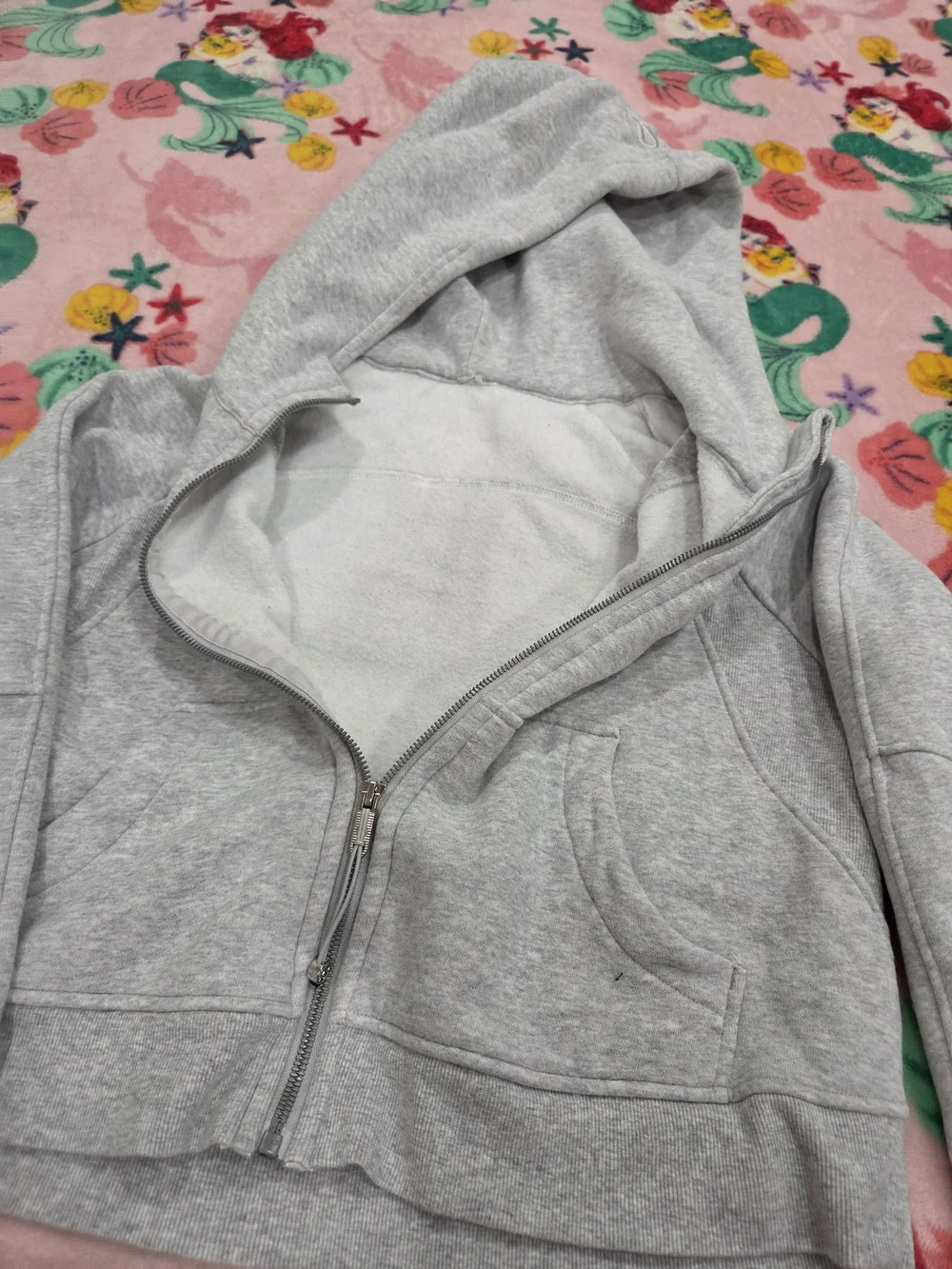 LULULEMON Gray Heather Scuba Oversized Zip Up Hoodie Sweater Sz XS